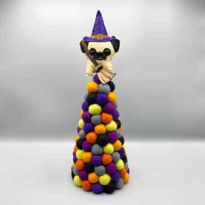 Halloween felt ball tree with witch or bat
