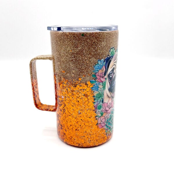 glittertumbler mug copper pugsucculents side