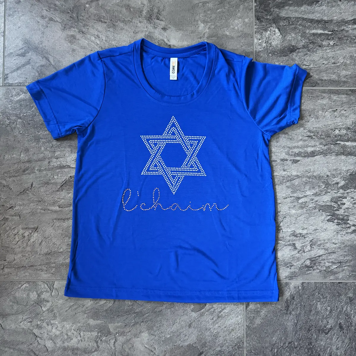 rhinestone star of david with lchaim